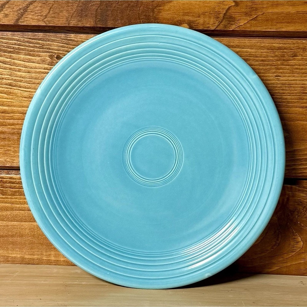 VINTAGE HOMER LAUGHLIN FIESTA 12" CHOP SERVING PLATE - Turquoise